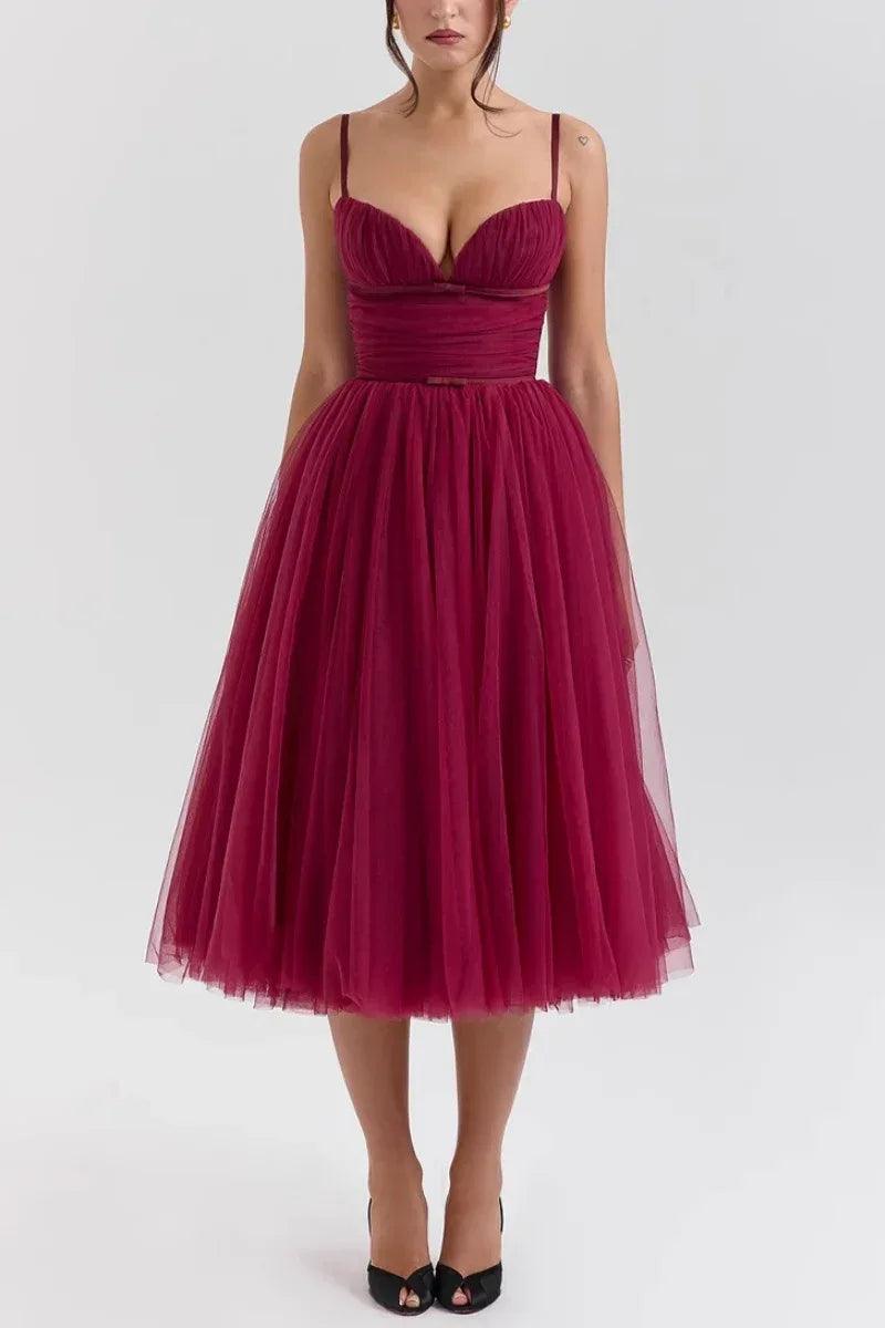 A-line Spaghetti Strap Tulle Formal Evening Dresses 854604954195 - COCOMELODY